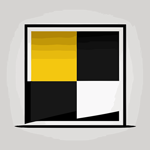 a squared flag logotype, yellow and black colors, vector style, simple design