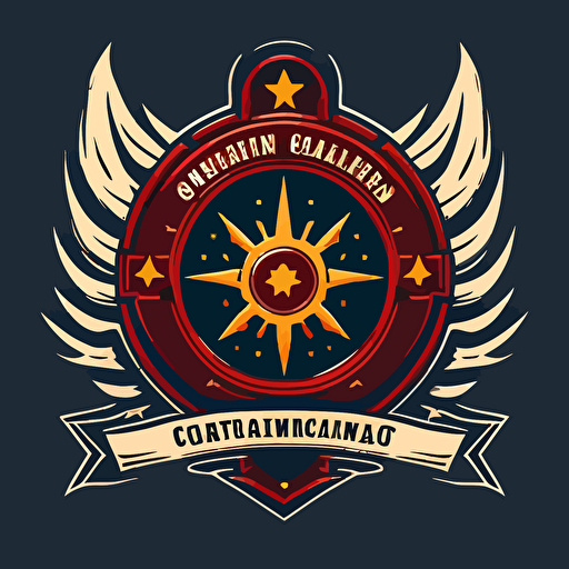 Create a vector logo that combines the spirit of wargaming and camaraderie. The design should feature elements that represent Colorado, such as the state flag. Include symbols of Age of Sigmar, like the twin-tailed comet.