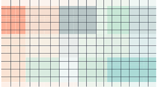flat design grid, vector art, minimalist, white background