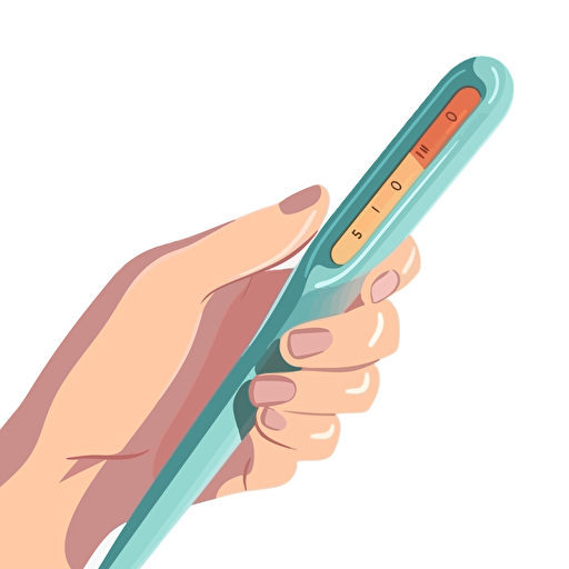 Medical thermometer in hand. pastel colors, vibrant colors, Vector drawing.