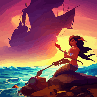 painting mermaid treasure sea thieves game avatar hero smooth face median photoshop filter cutout vector behance hd jesper ejsing rhads makoto shinkai lois van baarle ilya kuvshinov rossdraws global illumination