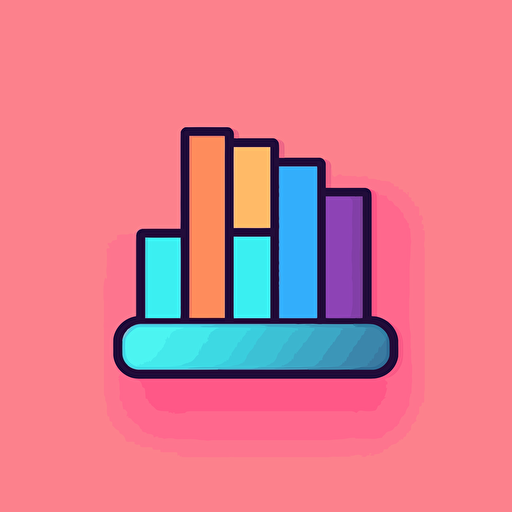 cute bar chart icon, vector