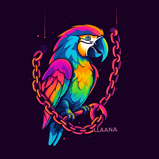 langchain logo vector art square, incorporate chain and a parrot.