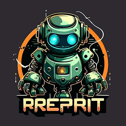 a mascot logo of a robot, simple, vector