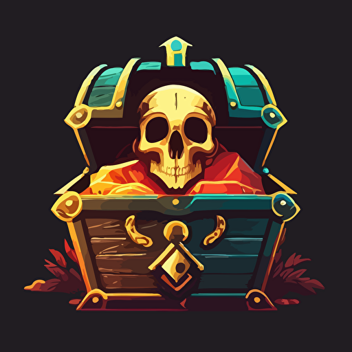 very simplified vector logo of a treasure