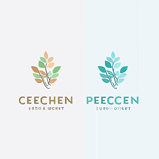 Design a sleek and modern logo for a healthcare business using a vector medium. The style should be minimalistic, reminiscent of Apple's design language. Utilize a soft and natural lighting to emphasize the clean and professional aesthetic. Employ a color palette that includes soothing and calming tones, such as pastel blues and greens. Capture the composition using a Canon EOS R5 with a 24-70mm f/2.8 lens, opting for a medium close-up shot with a centered subject.