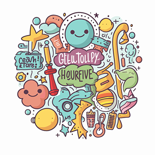 Christian Quotes, Sticker, cute, tertiary color, digital art, contour, vector, white background, detailed