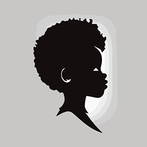 little black boy simple logo, vector, minimal, Silhouette
