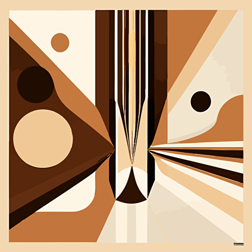 brown and beige mid century modern, minimalist, vector