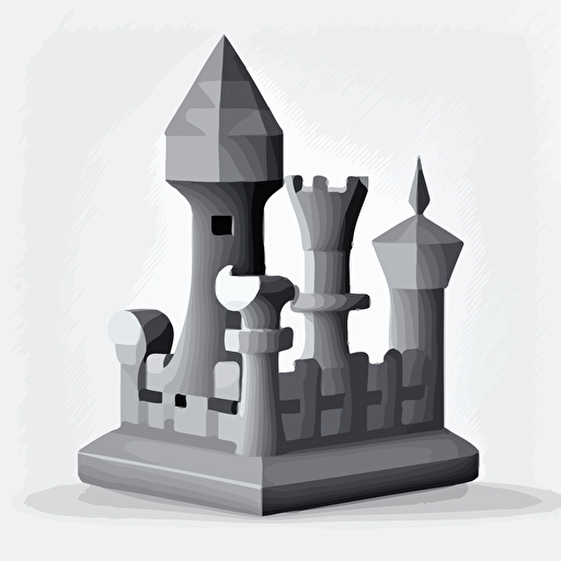 a castle chess icon, simple, basic shapes, vector, clean white background