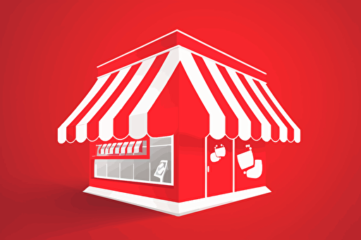 logo for a mini grocery store, catchy but simple, background red, can be a vector in white color