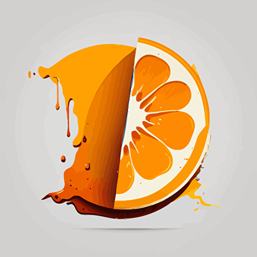 vector logo slice of orange simple artsy minimalistic
