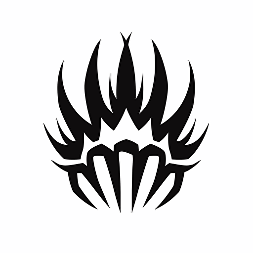 Logo of claws, minimalist icon, vector, black on white background
