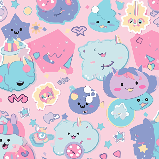 child room, unicorn,design vector texture, kawaii, pink, azure color, HD, multicolor 6144x6144
