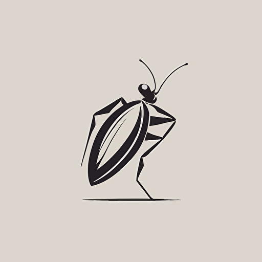 vector logo, a bug on its back wearing stiletto heels, simple, minimal, retro style