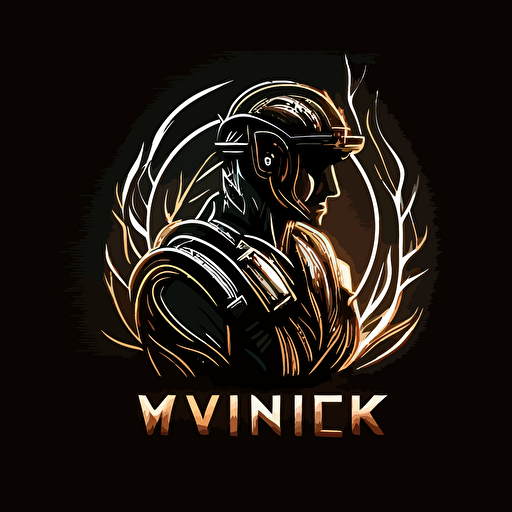 vector logo, black background, minimalistic, inox, welding man