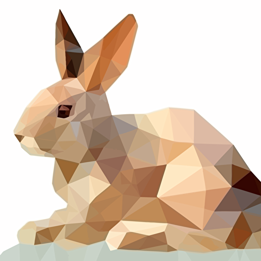 a bunny, high quality seamless pattern vector low polygon, white background