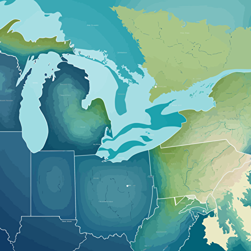 vector map of the great lakes