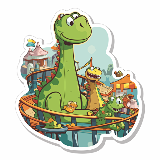 sticker design, super cute pixar six flags, vector