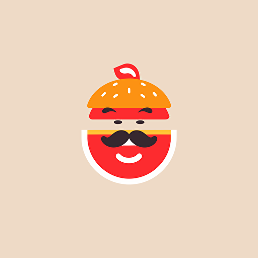 very simple logo for buerger fast food, vector flat, PNG, SVG, flat shading, solid background, mascot, logo, vector illustration, masterwork, 2D, simple, illustrator