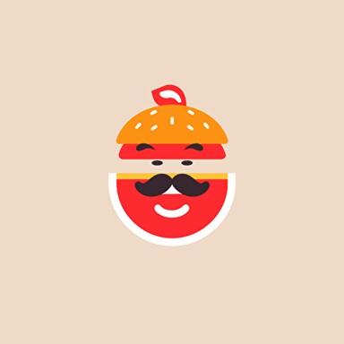 very simple logo for buerger fast food, vector flat, PNG, SVG, flat shading, solid background, mascot, logo, vector illustration, masterwork, 2D, simple, illustrator