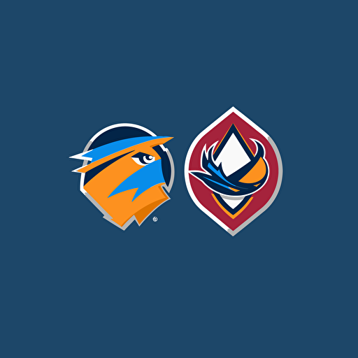 a vectored sports logo combining the Denver Broncos, Denver Nuggets and Colorado Avalanche logos together.