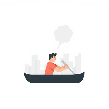 a person rowing a boat