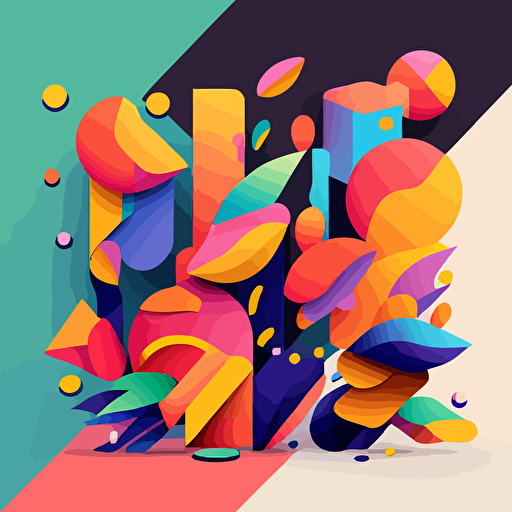 NFT Vector simple shapes, colorful, illustrator