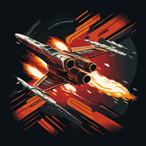 a vector design of a star wars fighter jet trying to stay on target