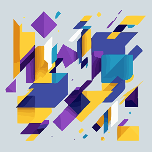 minimalist abstract modern pattern illustration geometric art vector style, purple, yellow and blue