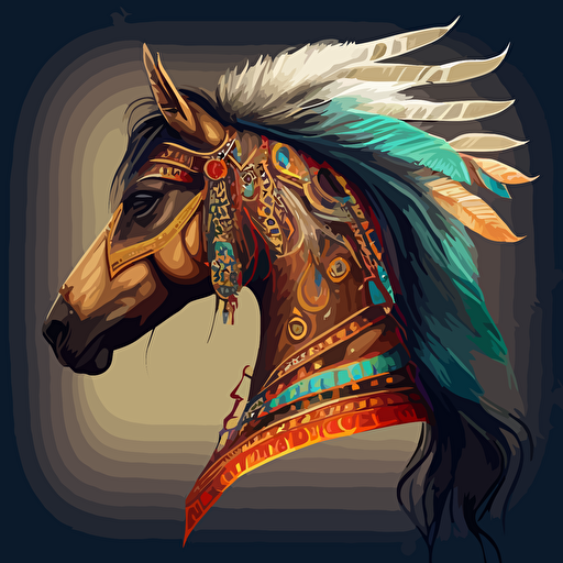 vector style artwork of a hindu horse human bird king face