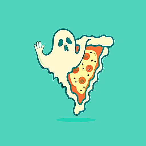 minimal vectorial logo pizza fantasma