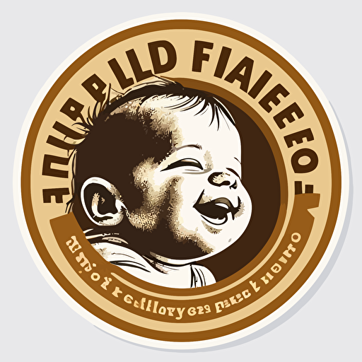 prolife smiling child newborn propaganda vector round sticker