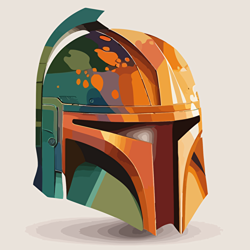 mandalorian helmet colorful abstract, star wars, vector logo, vector art, simple, cartoon, 2d