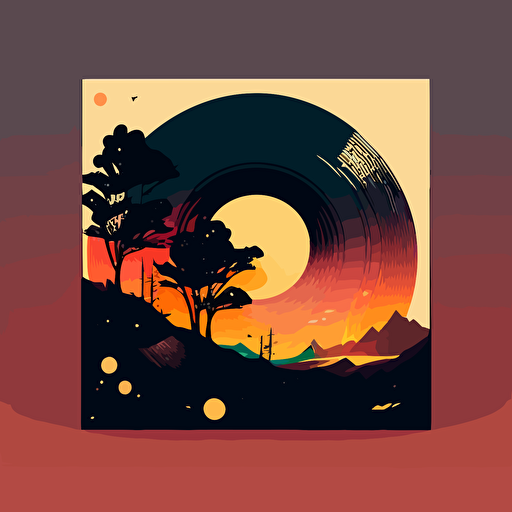 artwork, album cover, lofi song, simple, vector, abstract, plain background