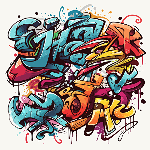 Vector graffiti tags, lettering illustration, isolated design element
