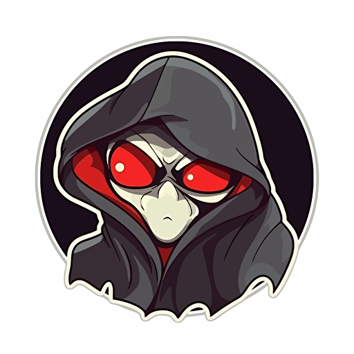 vampire hiding face with their cape, detailed, sticker, vector
