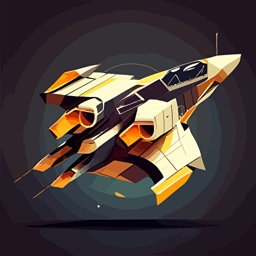 space ship, simple geometry, vector