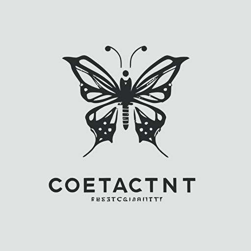 Vector logo, minimalist, butterfly, robotic. Business name GrowthCraft