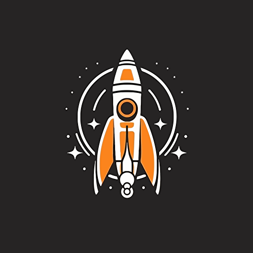 logo for a toy rocket building club, minimalist, vector