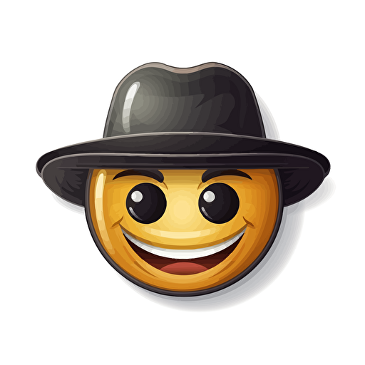 emoji face vector style with a hat
