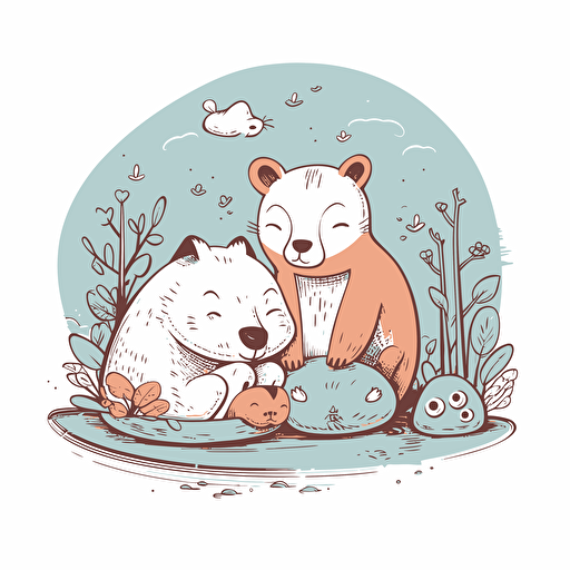 a cuddly spot design, 2d, vector, white background