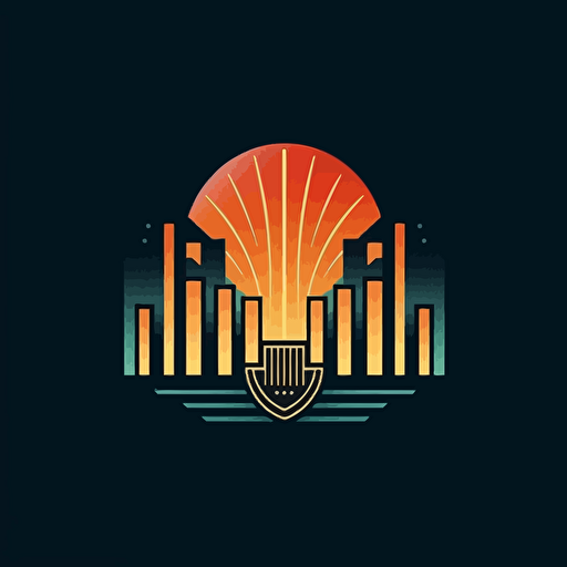 Create a retro and catchy logo, art deco style, for a design agency who focuses on simplicity, vectors, do not use background and do not use letter.