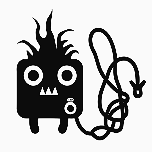 simple monster recharging symbol, black and white, vector, flat, svg, dnd style