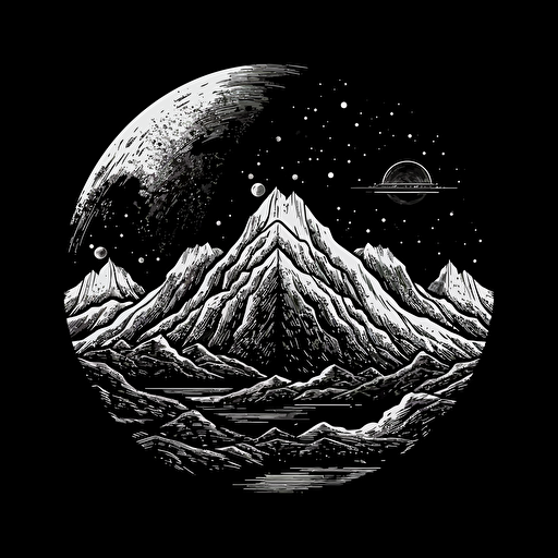 logo of the fourth expedition to the moon, vector, black background