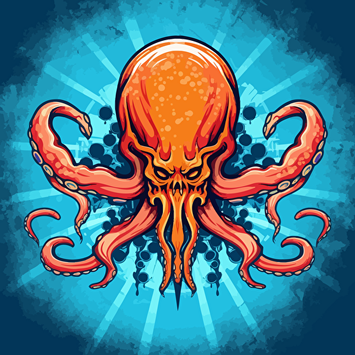 logo style vector image of an octopus in street art style