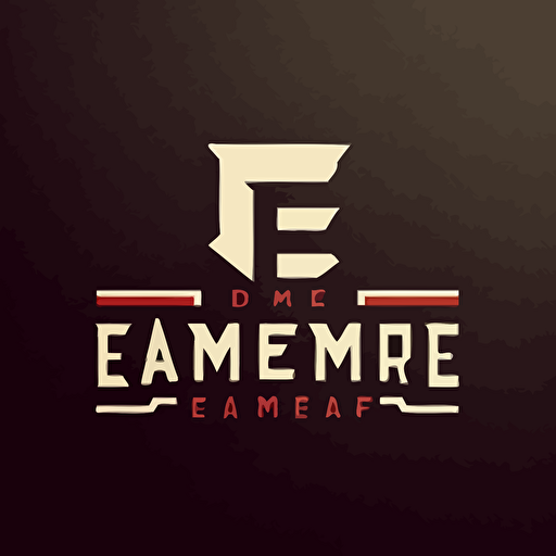 logo design for gamedev company, combining letters "Empire" with head, simple, flat, vector, minimal