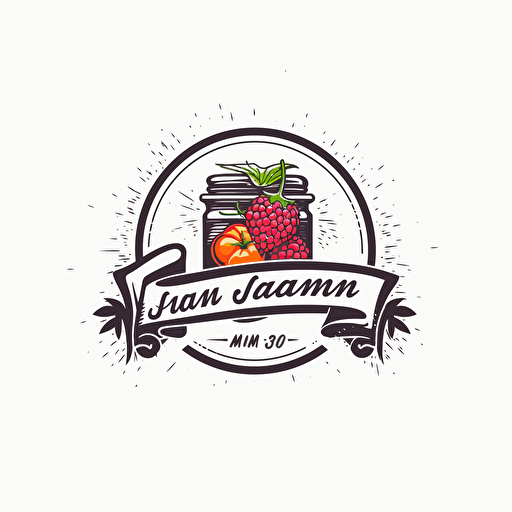 modern logo design for Jam production company, white background, unique, amazing, beautiful, art, vector