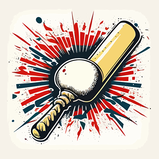 baseball bat logo vector,comic style, white background