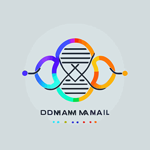 minimal line logo of digital dna, flat vector logo, simple minimal, by Ivan Chermayeff